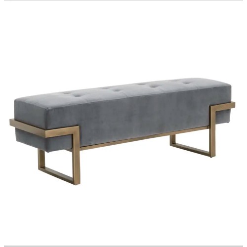 Лавка м`яка на металевому каркасі сіра KOMODO